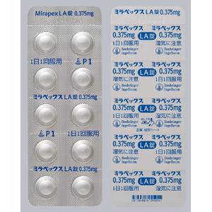 Mirapex-LA盐酸普拉克索片0.375mg:100片【劇】