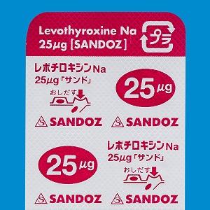 Levithyroxine Na左甲状腺素钠片25μg「SANDO」:100粒