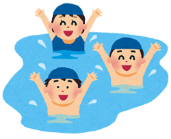 プールで遊ぶこどもたち